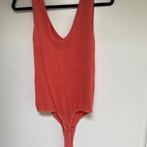 Orange distress bodysuit